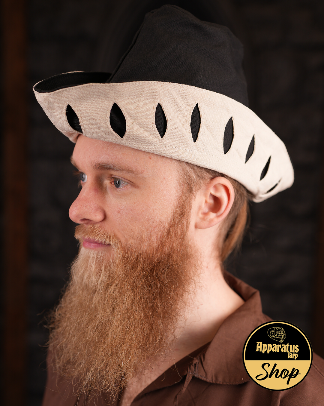 Migo traveller hat canvas black - cream