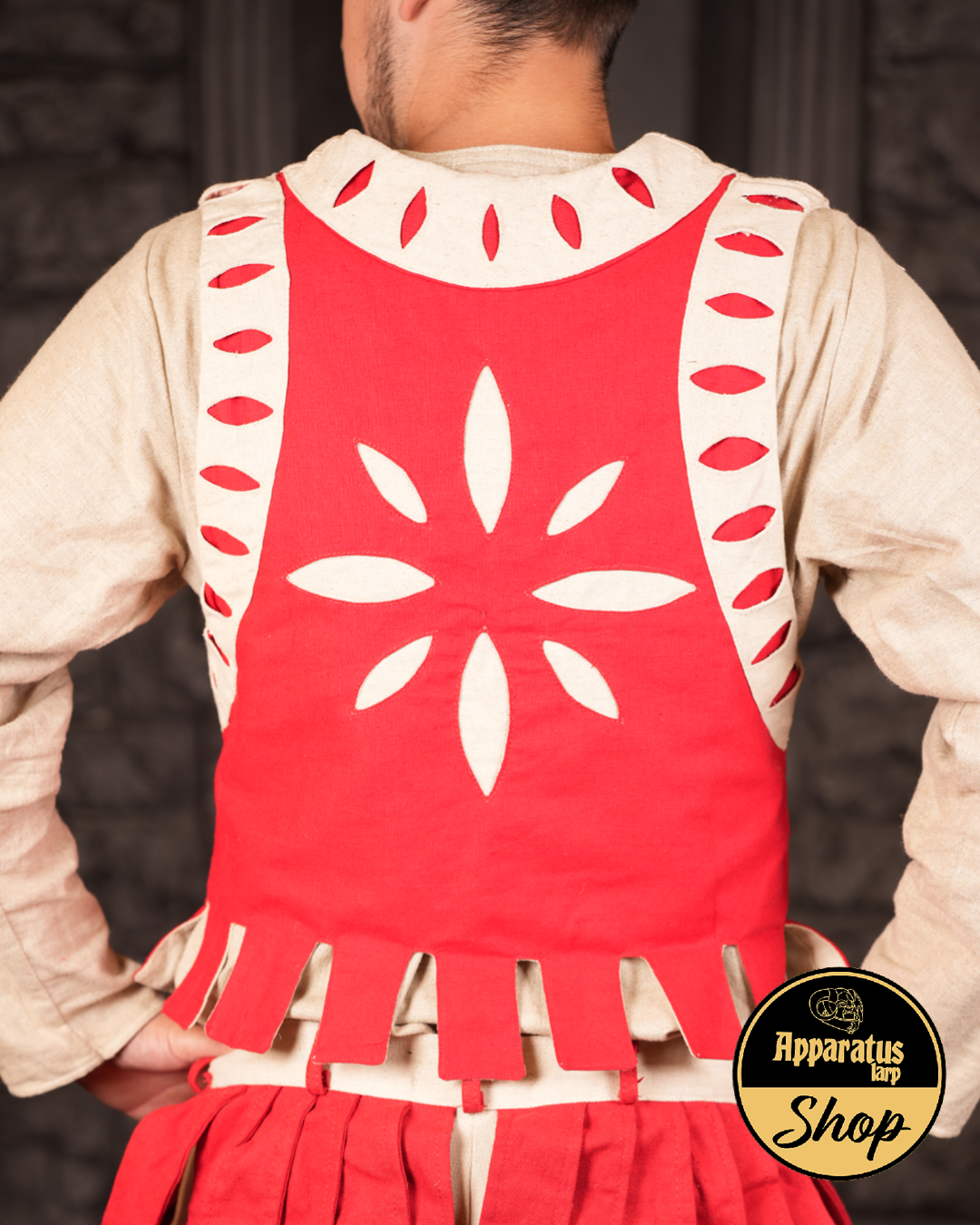 Landsknecht Weste Imperialis Rot/Natur