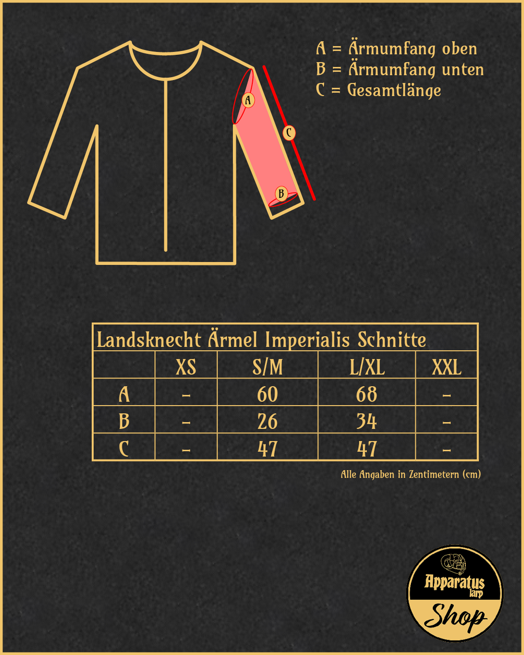 Landsknecht Ärmel Schnitte Imperialis Natur/Schwarz