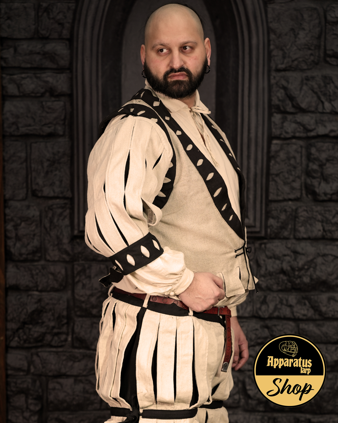 Landsknecht Ärmel Streifen Imperialis Natur/Schwarz