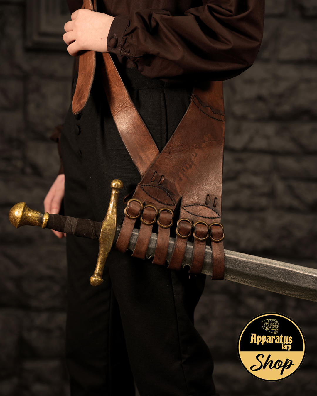 Leder Crossbelt Rapier