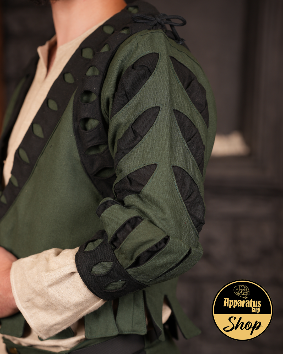 Landsknecht Ärmel Schnitte Imperialis Grün/Schwarz