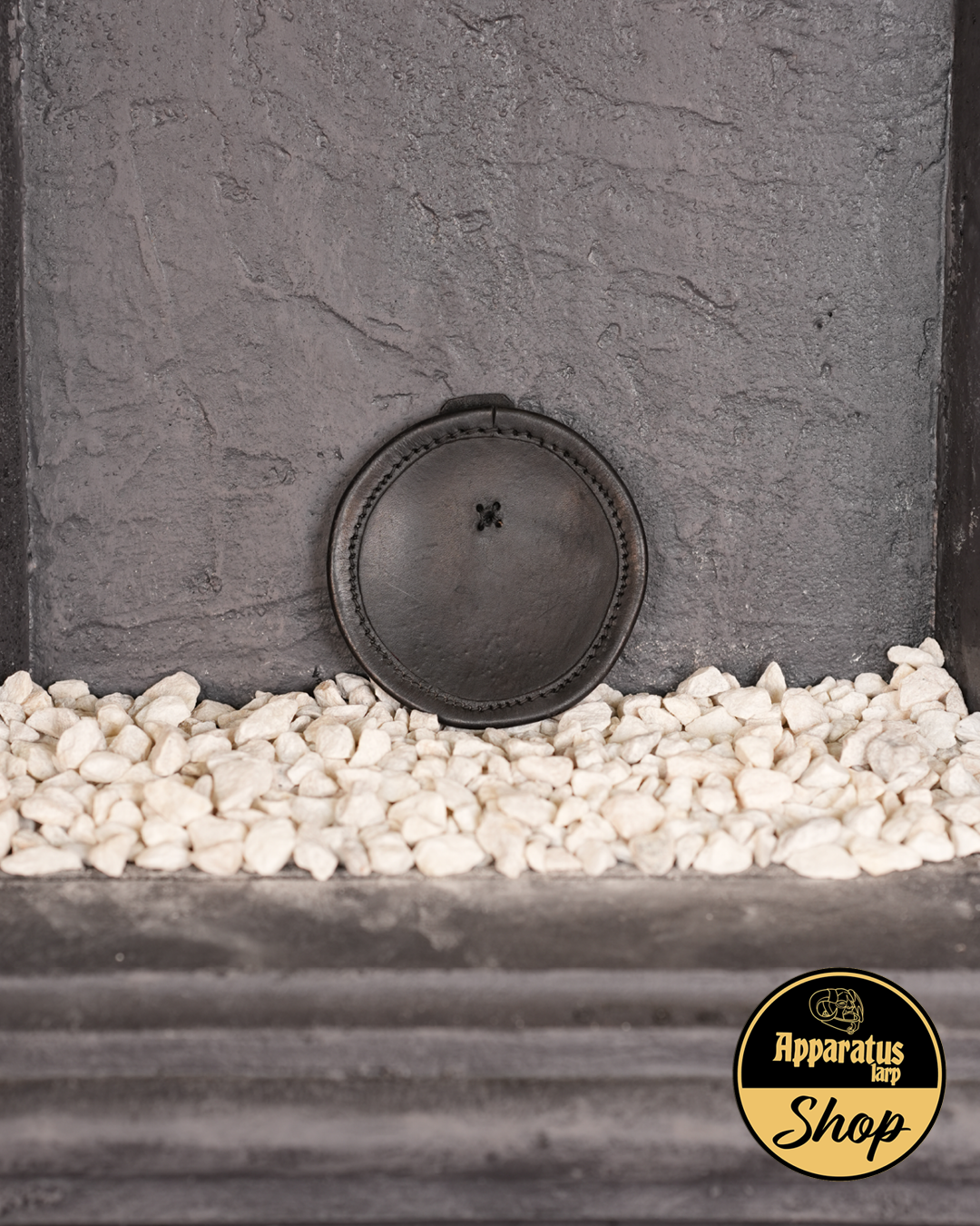 Leder Schwebescheiben Set Rund Schwarz