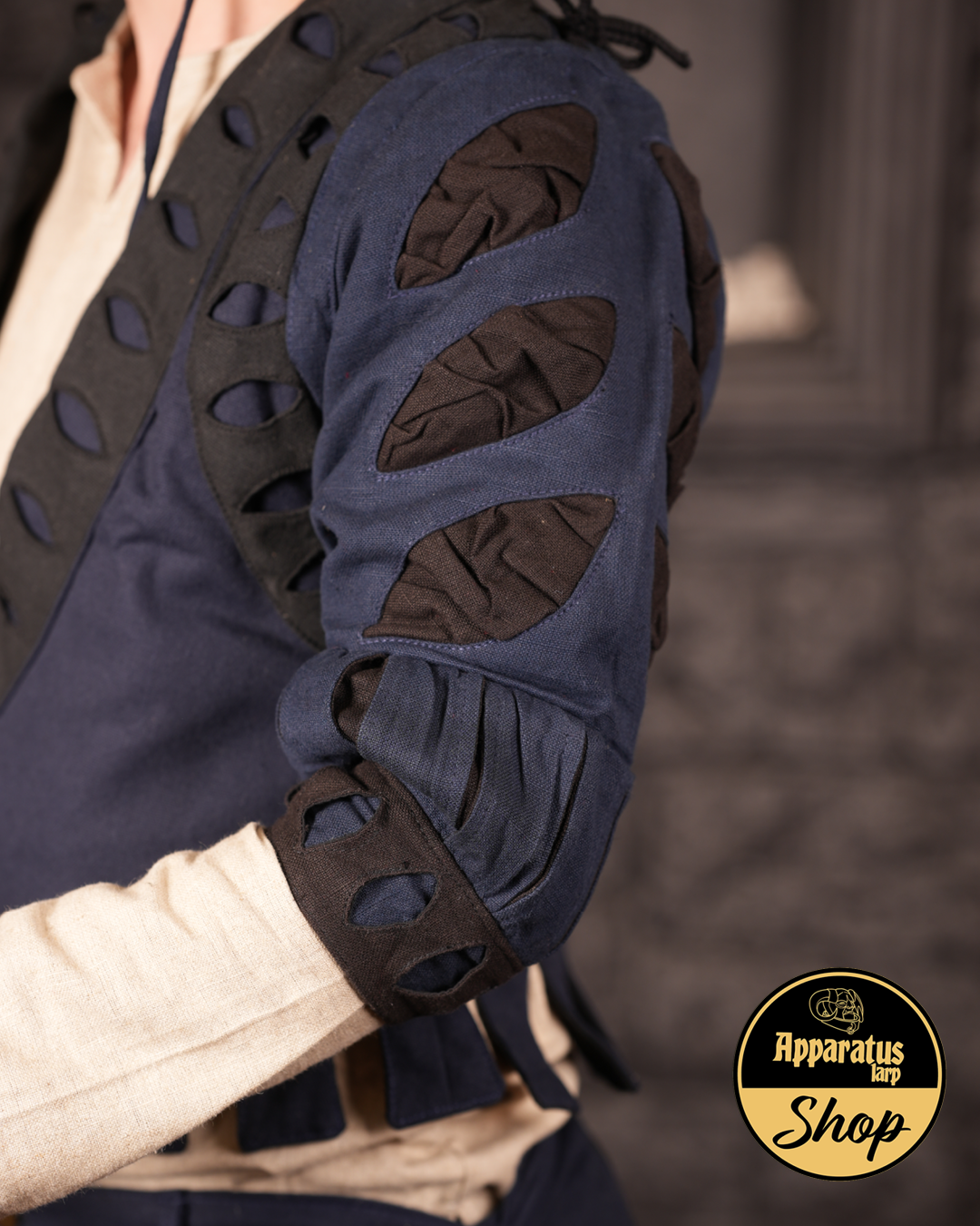 Landsknecht Ärmel Schnitte Imperialis Blau/Schwarz