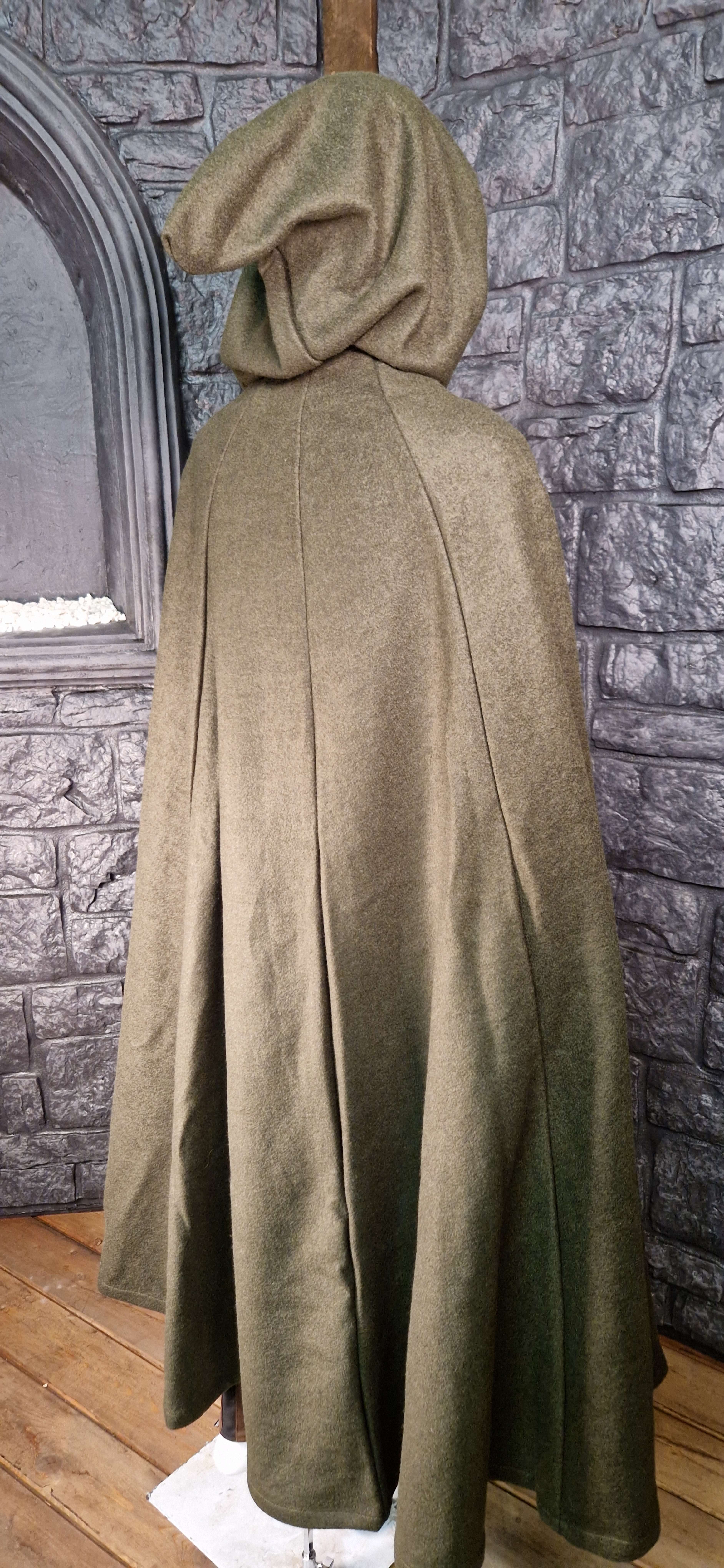 Hooded cape Kashi forest green