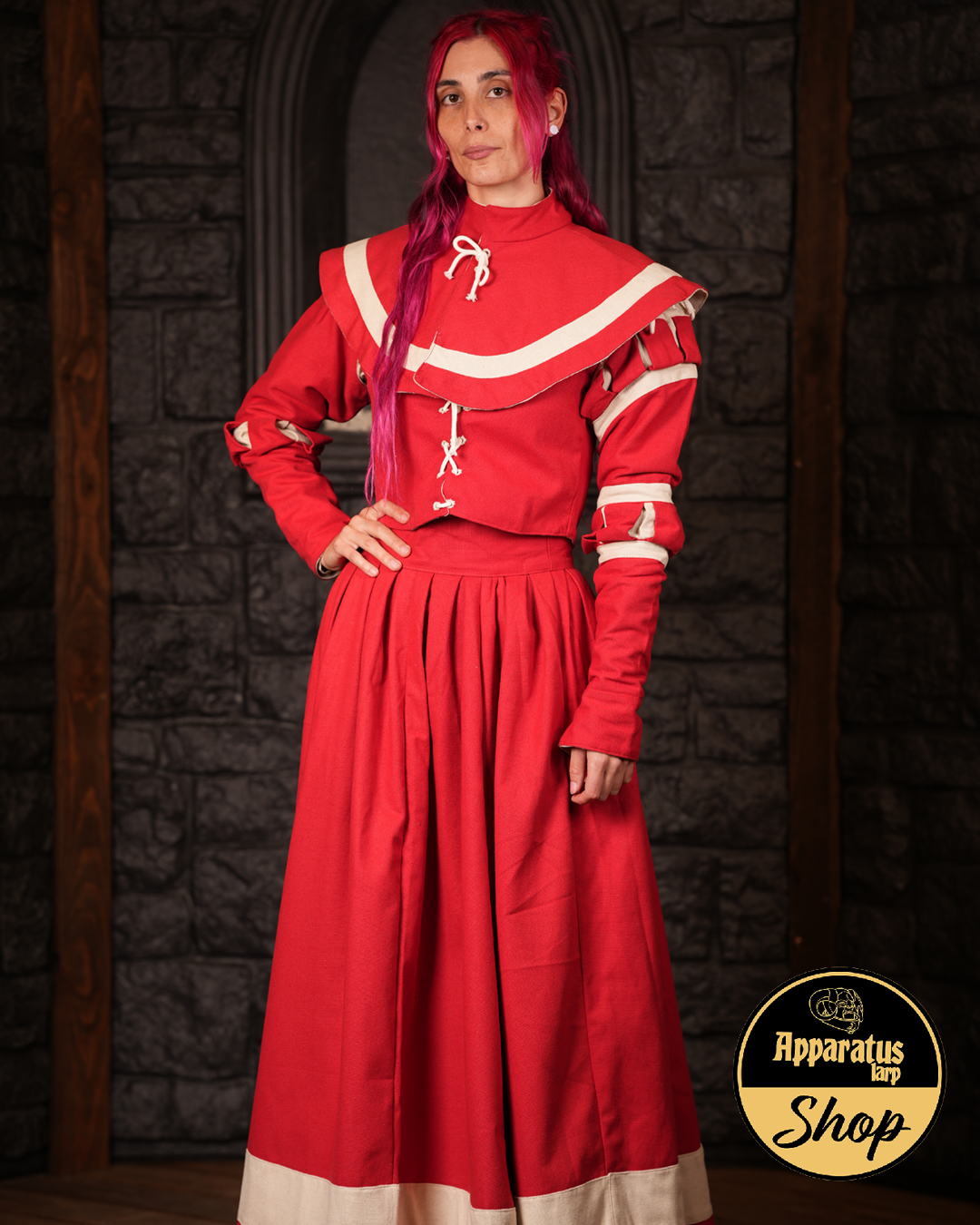 Landsknecht Skirt Flora red/cream