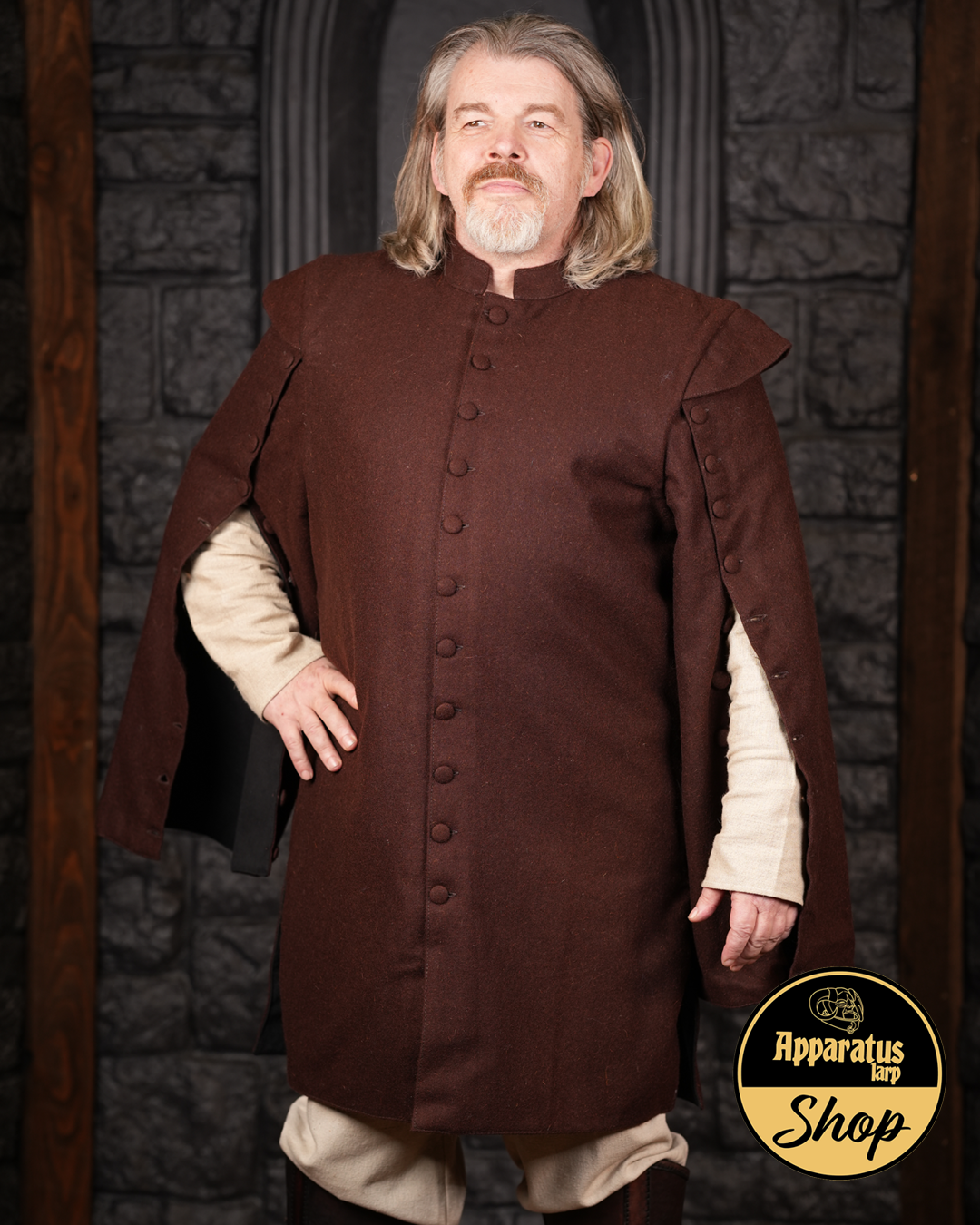 Musketier Wollmantel Porthos Braun