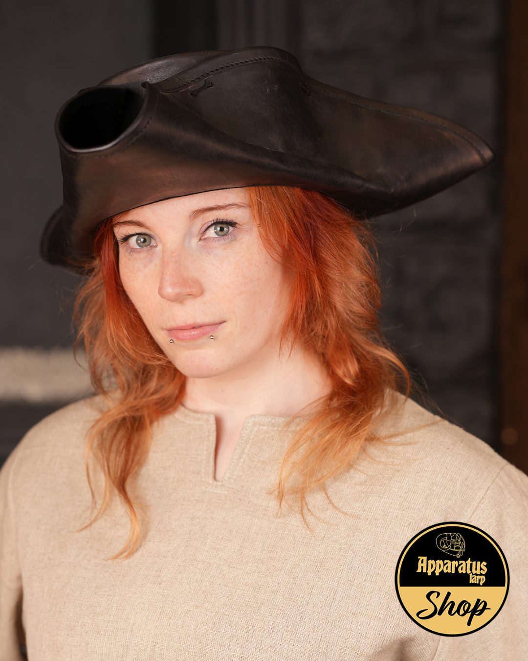Leather tricorn