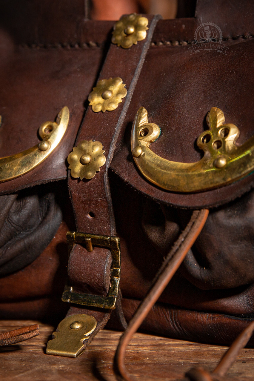 Kidney bag with brass fittings Louis Brown