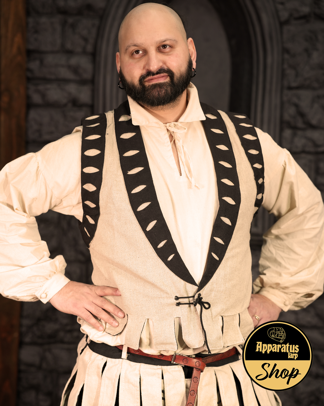 Landsknecht Weste Imperialis Natur/Schwarz