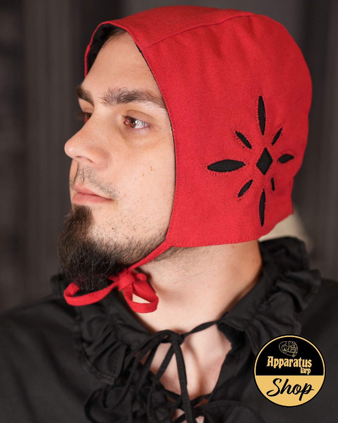 Landsknecht Bundhaube Imperialis Rot/Schwarz