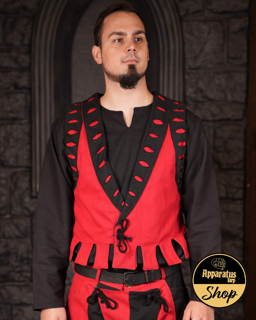 Landsknecht Weste Imperialis Rot/Schwarz