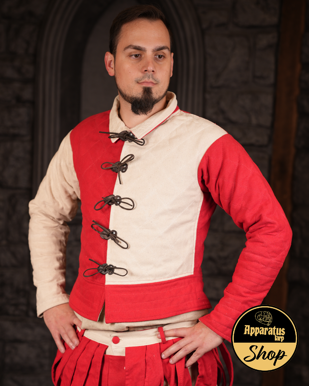 Landsknecht Wams Imperialis Rot/Natur