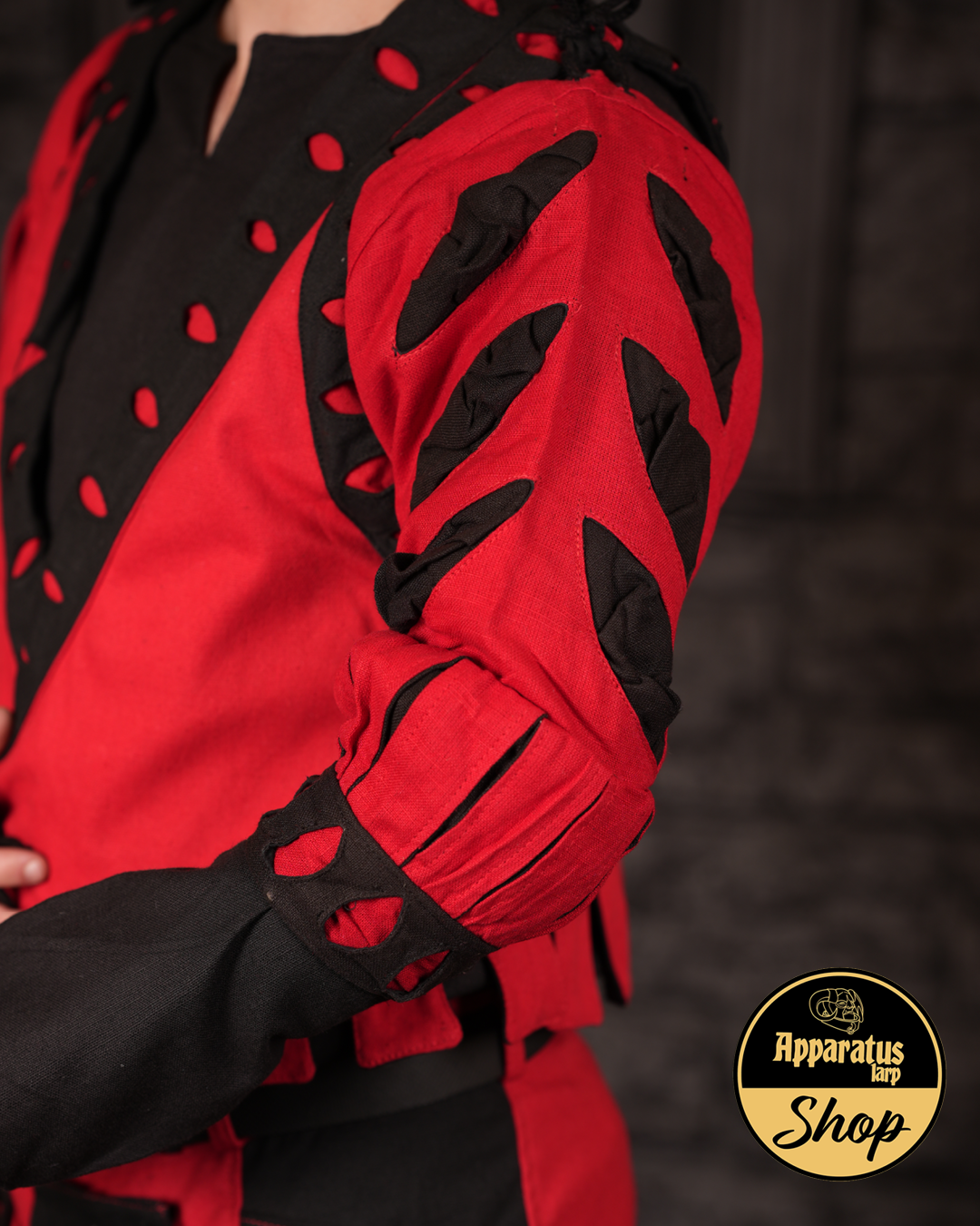Landsknecht Ärmel Schnitte Imperialis Rot/Schwarz