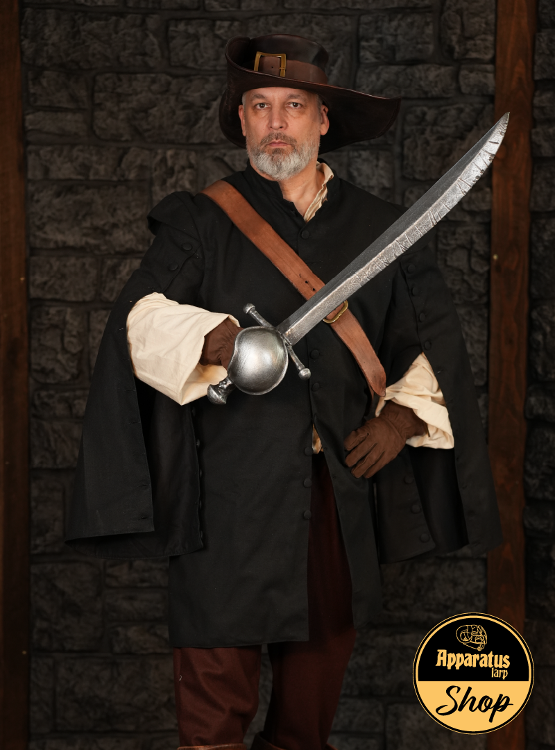 Musketier Mantel Porthos Schwarz
