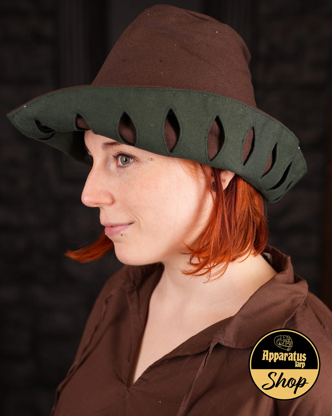 Migo traveller hat canvas brown - green