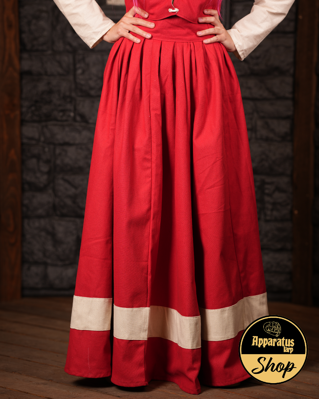 Landsknecht Skirt Flora red/cream