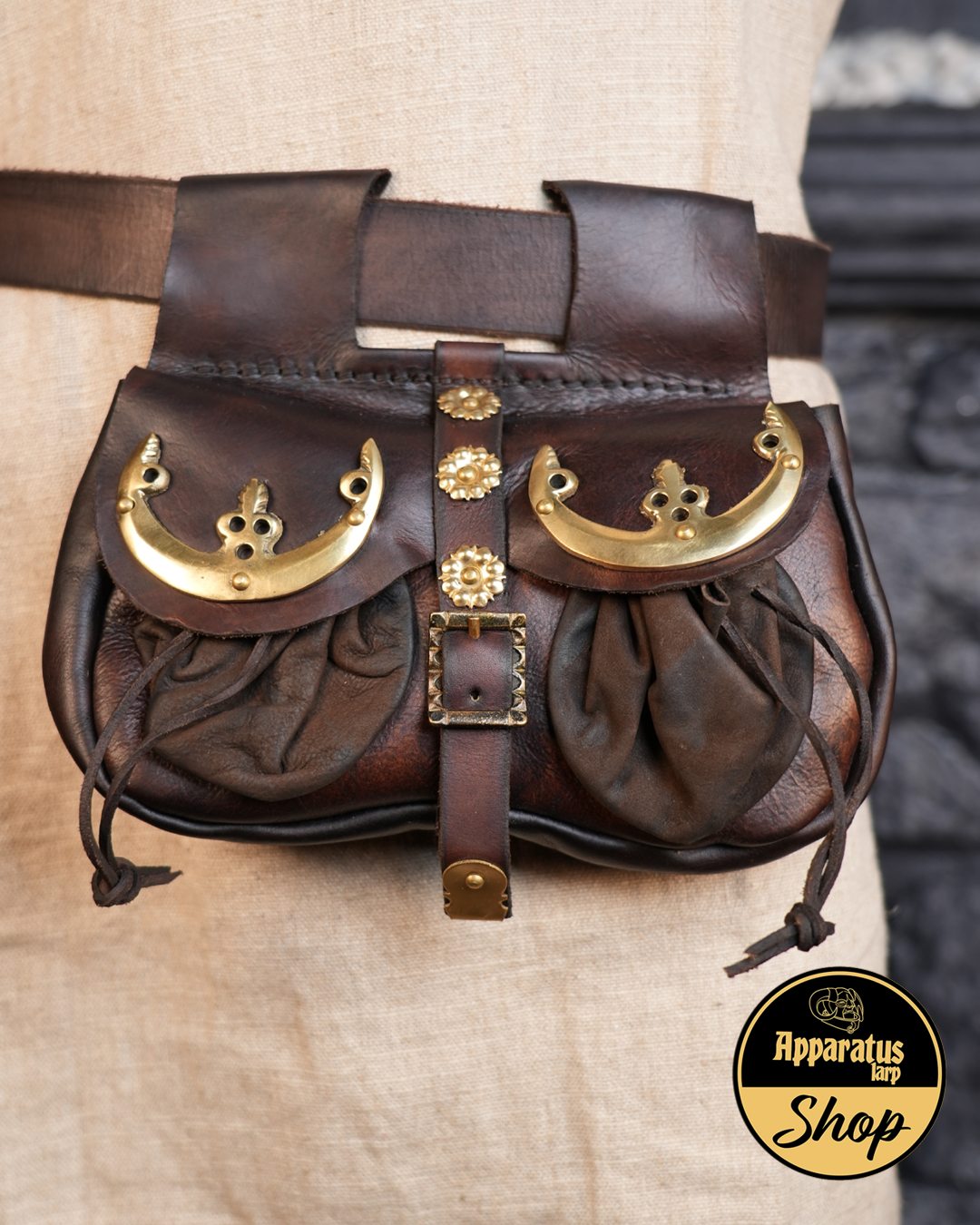 Kidney bag with brass fittings Louis Brown