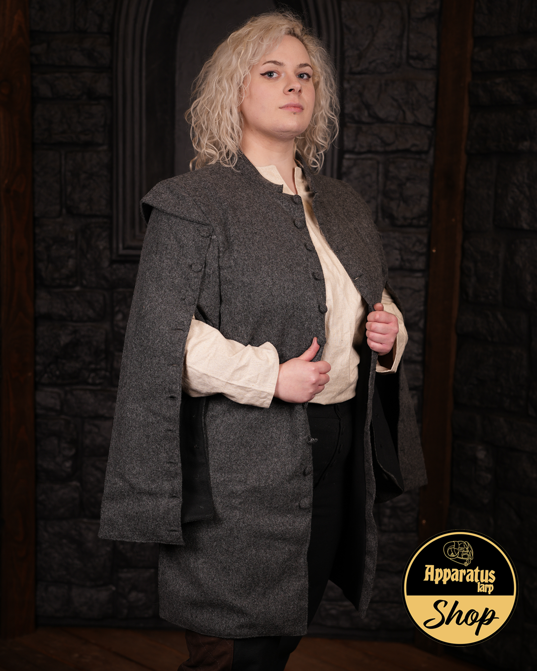 Musketier Wollmantel Porthos Grau