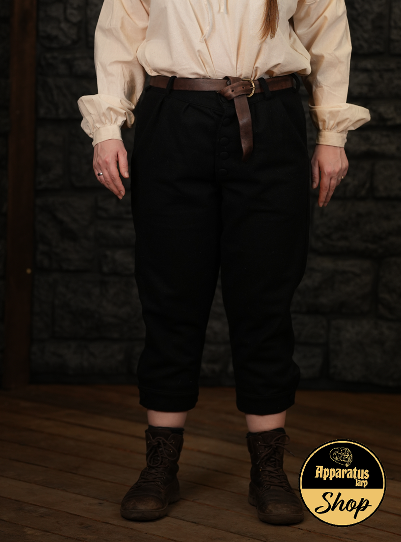 Musketier Kniebundhose Aramis Wolle Schwarz