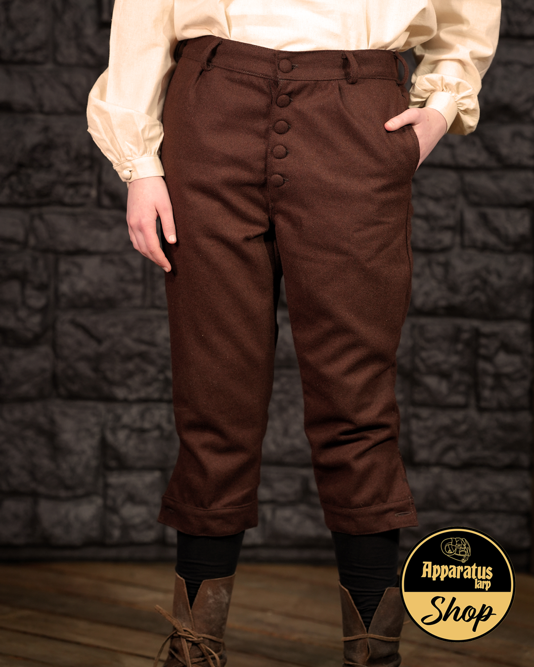 Musketier Kniebundhose Aramis Wolle Braun