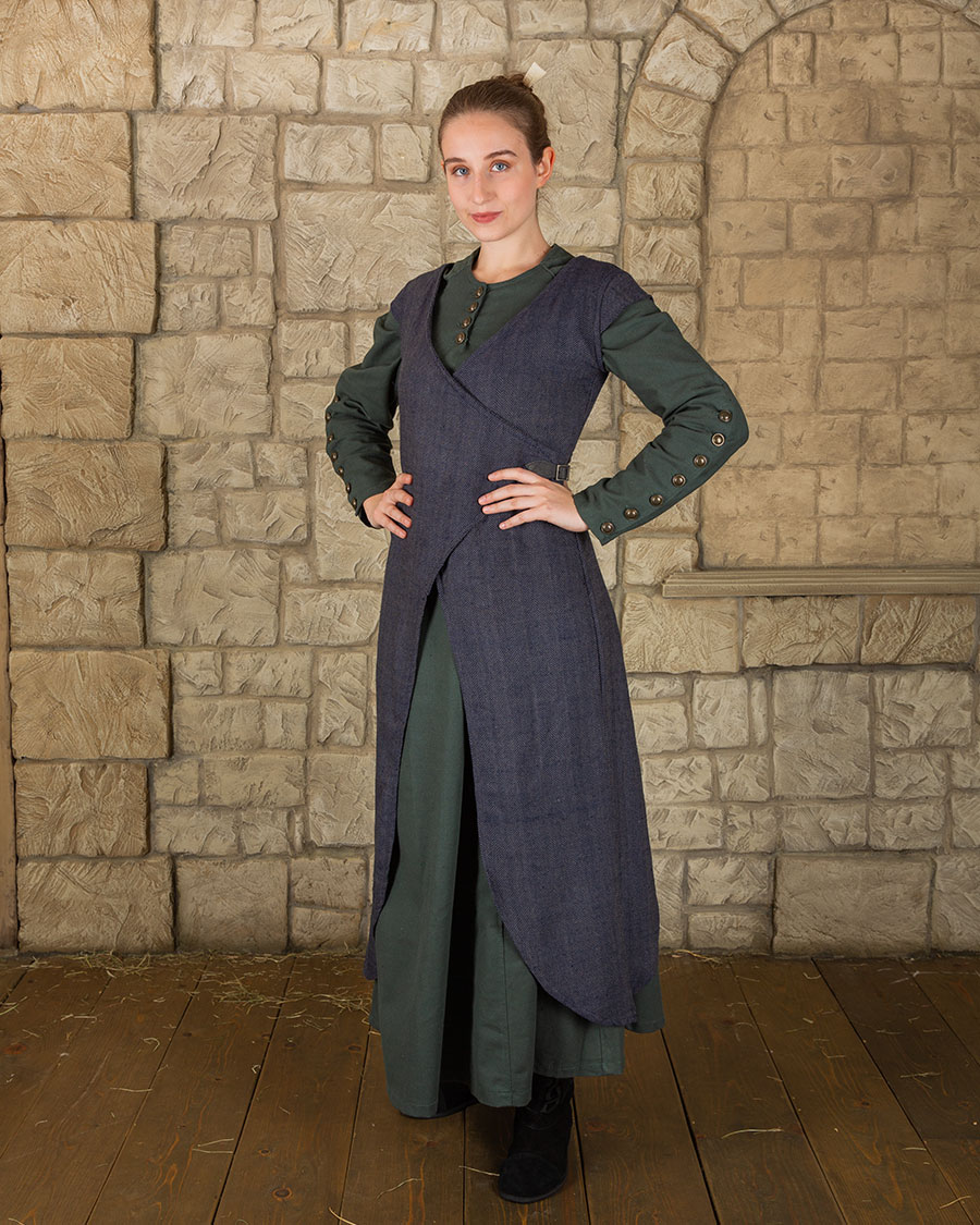 Vysera overdress herringbone blue/gray