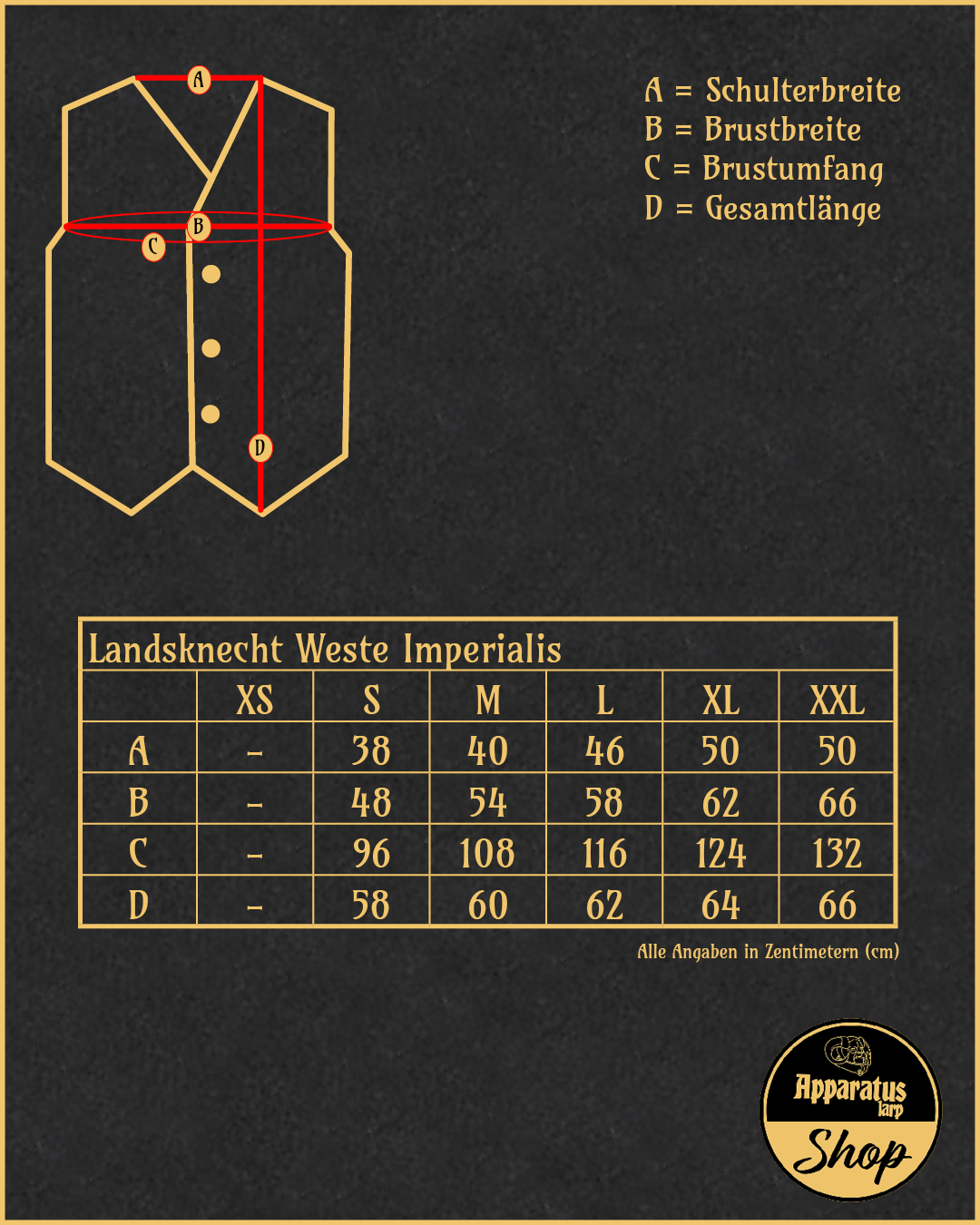 Landsknecht Weste Imperialis Natur/Schwarz