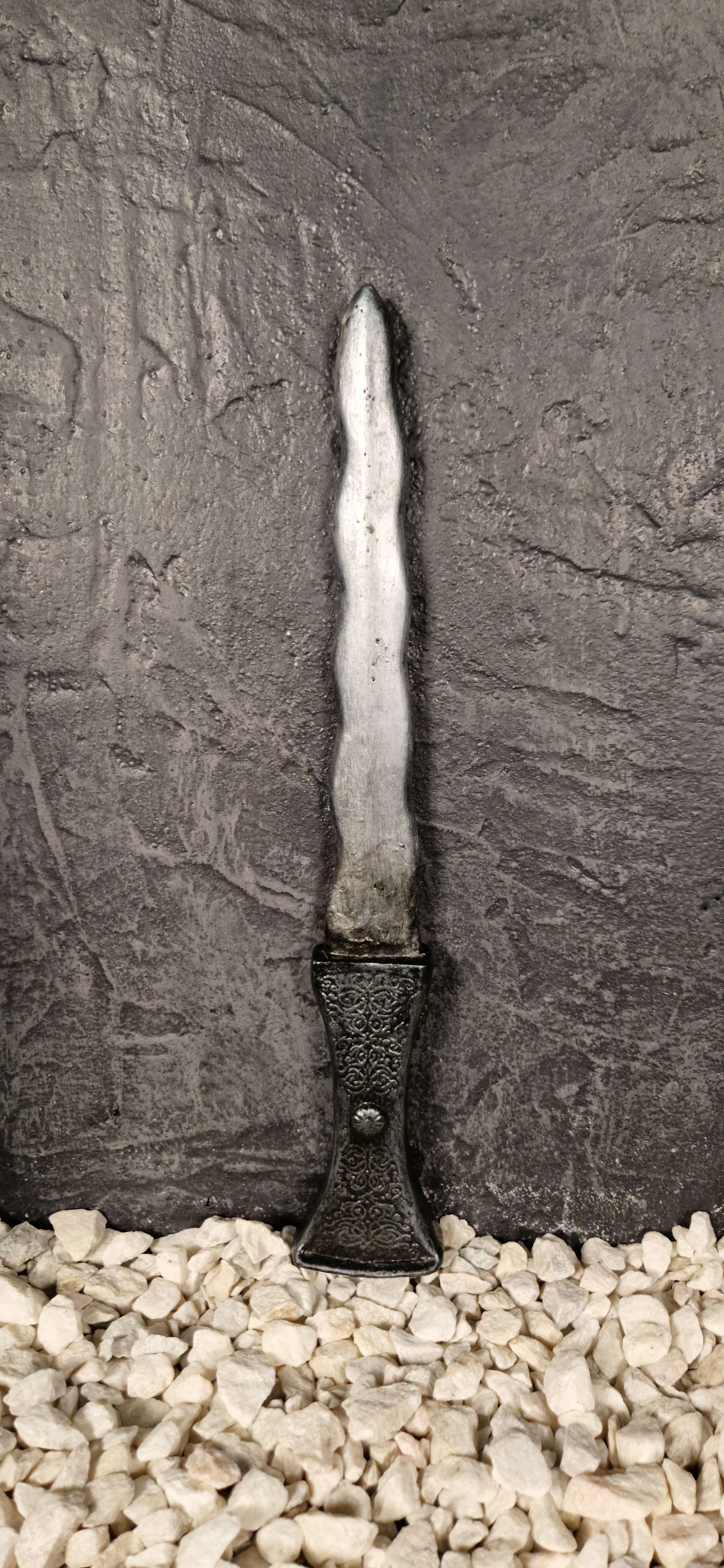 Decorated Flame Dagger Silver