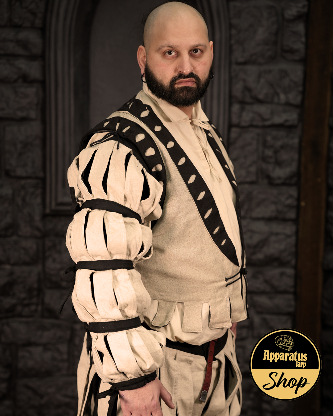 Landsknecht Langer Ärmel Imperialis Streifen Natur/Schwarz