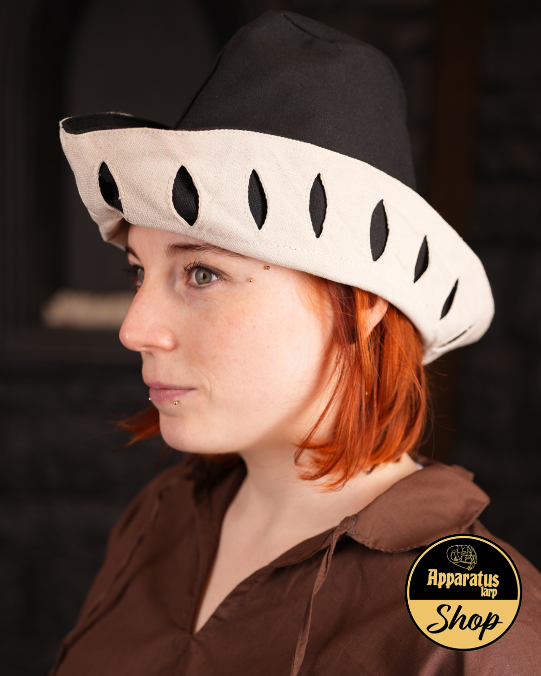 Migo traveller hat canvas black - cream